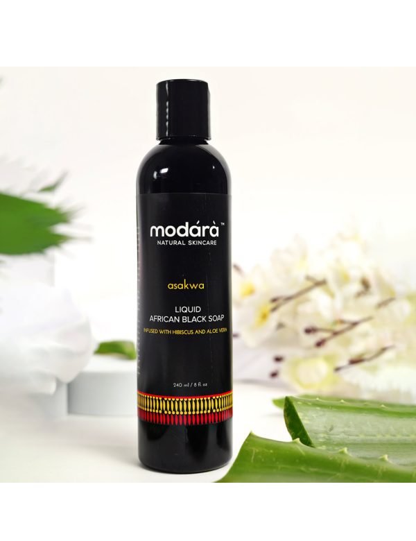Asakwa Liquid African Black Soap with Hibiscus