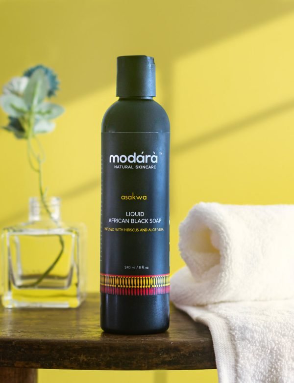 Asakwa Liquid African Black Soap with Hibiscus